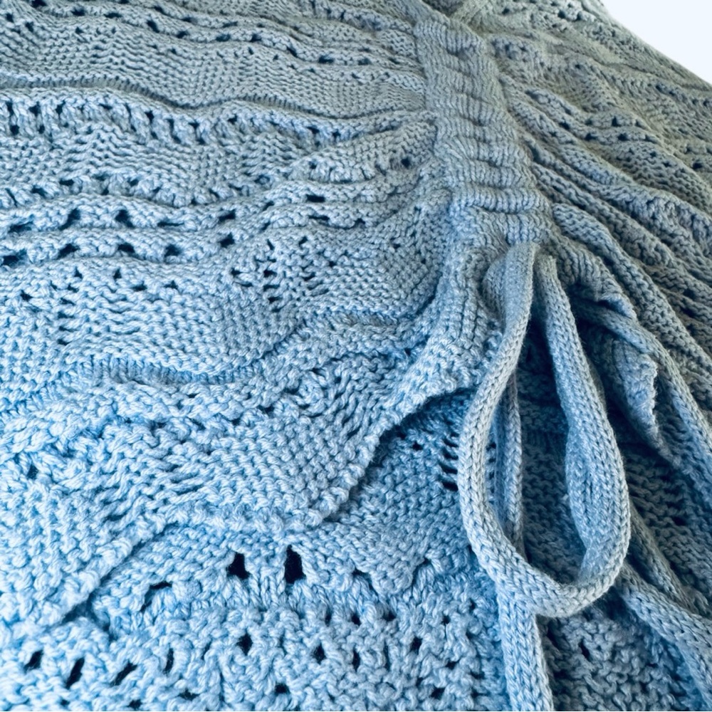 Jessica Simpson Light Blue Crochet Tie-Front Tank - size small - Picture 4 of 7